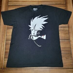 Naruto Shippuden Black Unisex Tee (Ripple Junction) Kakashi Hatake - Size Large